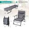 Gray 3 in 1 Camping Cot Sofa Chair Bed Foldable Adjustable Reclining Lounge
